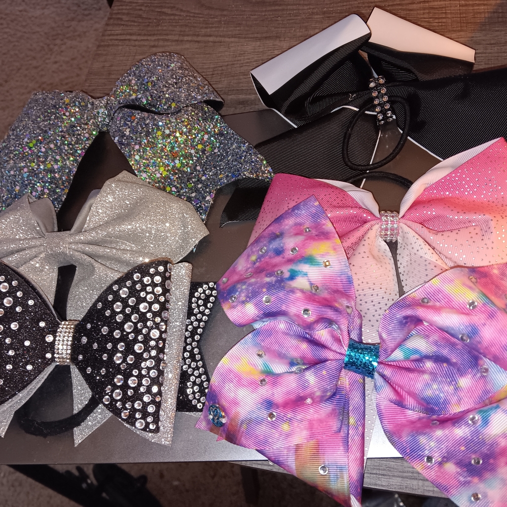 Colorful Glitter Pony Tail Bows Set